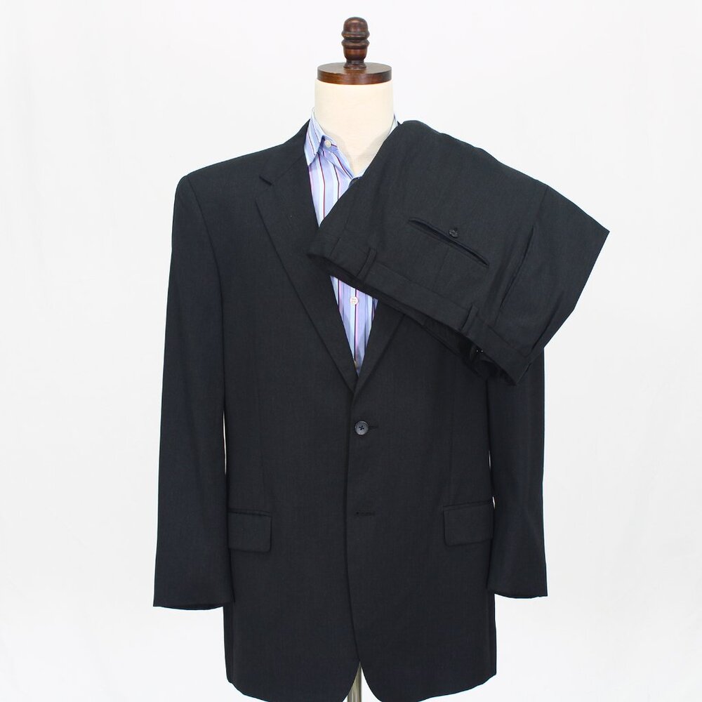 Joseph Abboud 44L 38x30 Gray Full Suit 2-Button Solid R650